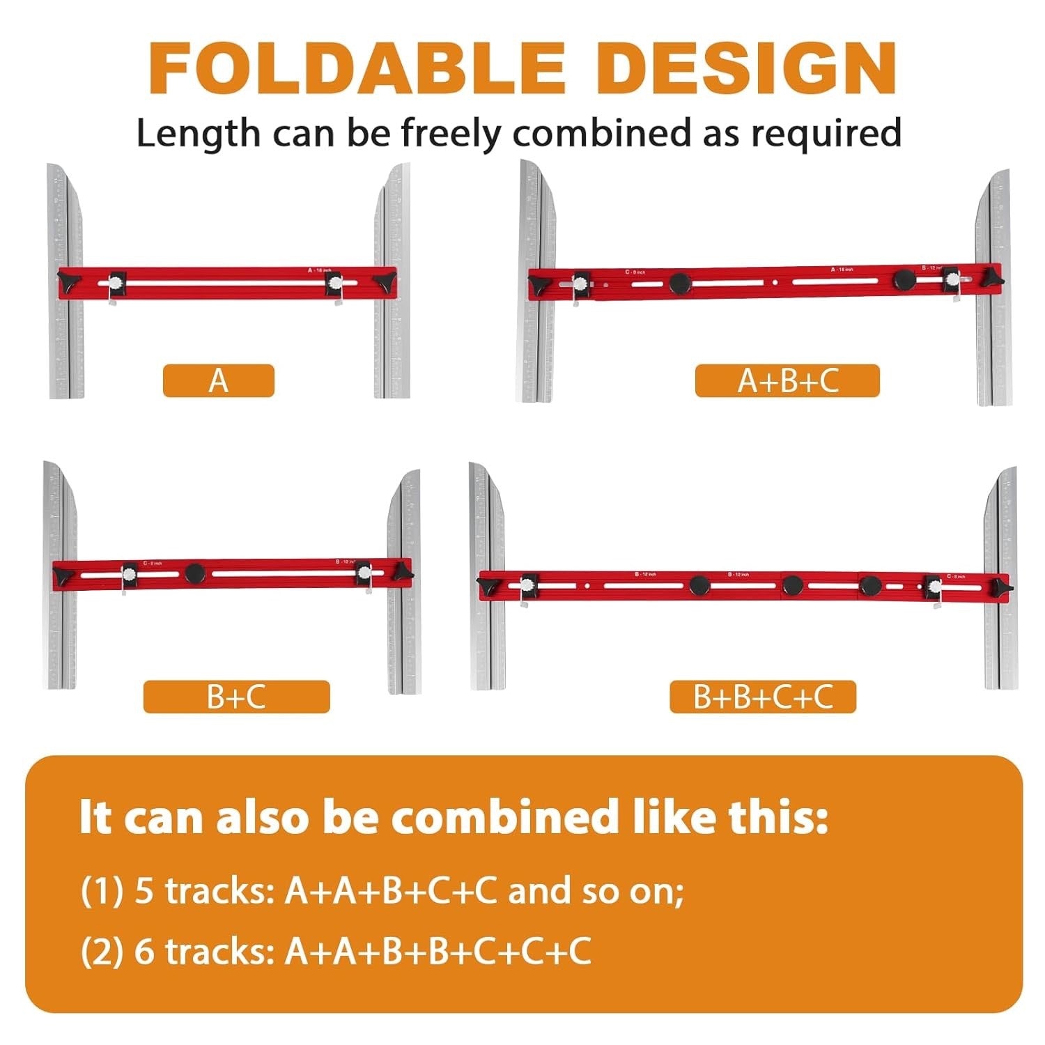 Stair Tread Template Tool Ladder Edge Locking Double Scale Measuring Gauge