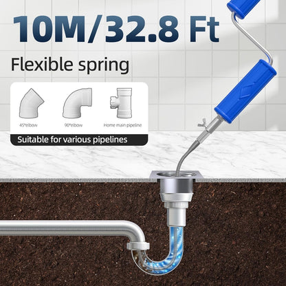 Drain Unblocker Tools, Plumbing Snake with Electric Adapters-Manual Drain Auger