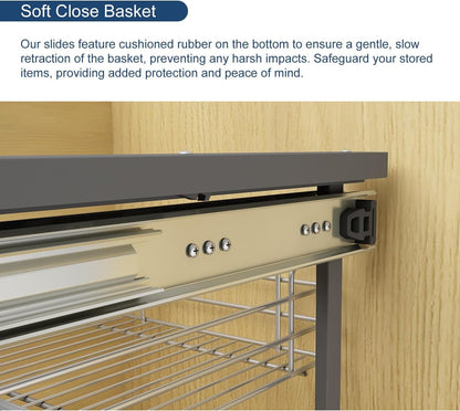 VADANIA Modern Blind Corner Kitchen Organiser 4 Compartments Grey 5.5 sq ft