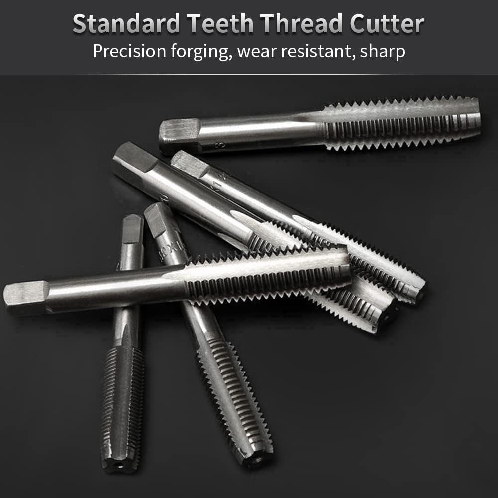 107 Pcs HSS Tap & Die Set Metric Thread Repair Kit with Wrench & Case