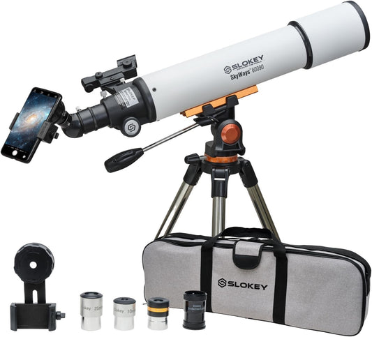 Slokey 60090 Astronomical Portable and Powerful 24x-300x Travel Telescope White