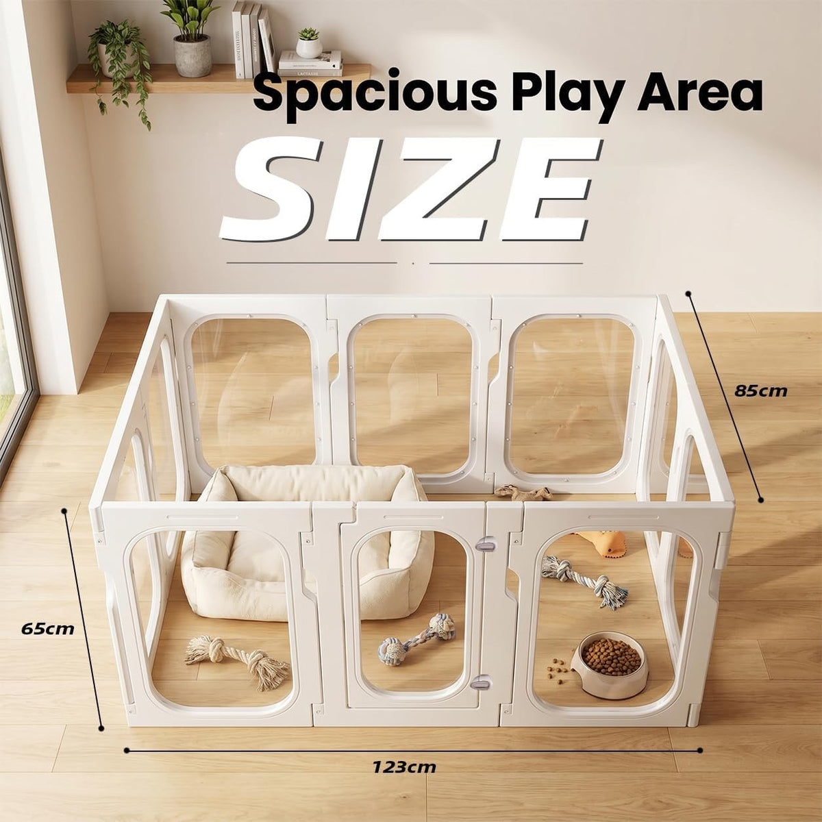 Transparent Puppy Playpen 10 Panel Portable Indoor Outdoor Dog Pen 125x85cm