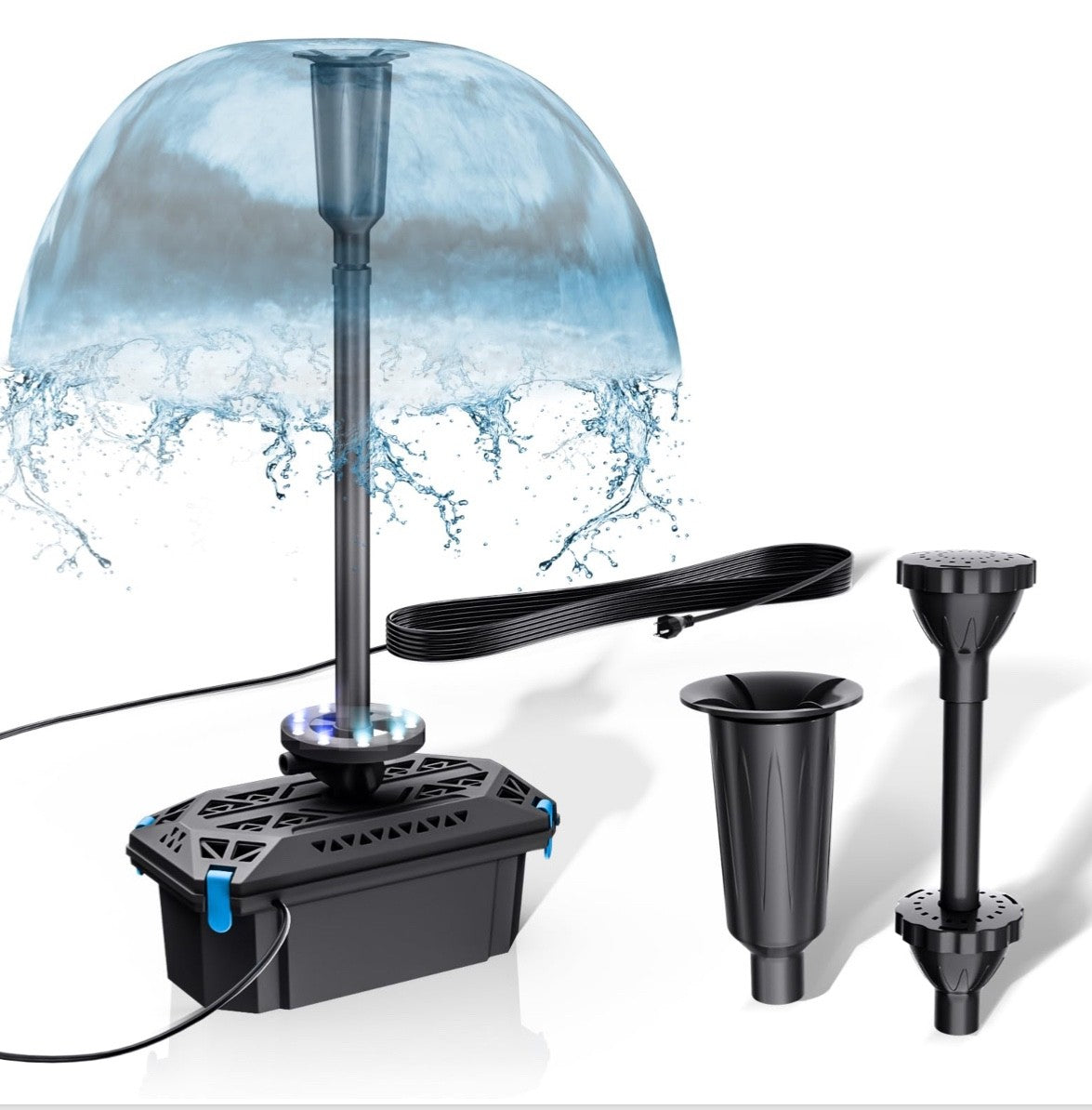 Biling Pond Filter Kit with RGB LED Lights 2500 l/h Biological Filtration System