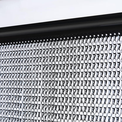 Door Fly Screen Chain Curtain 100x210cm Black Aluminium Metal Insect Blind