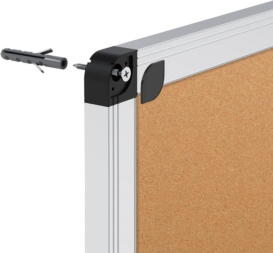 Cork Notice Board 90x60cm Silver Aluminium Frame Wall Bulletin Board