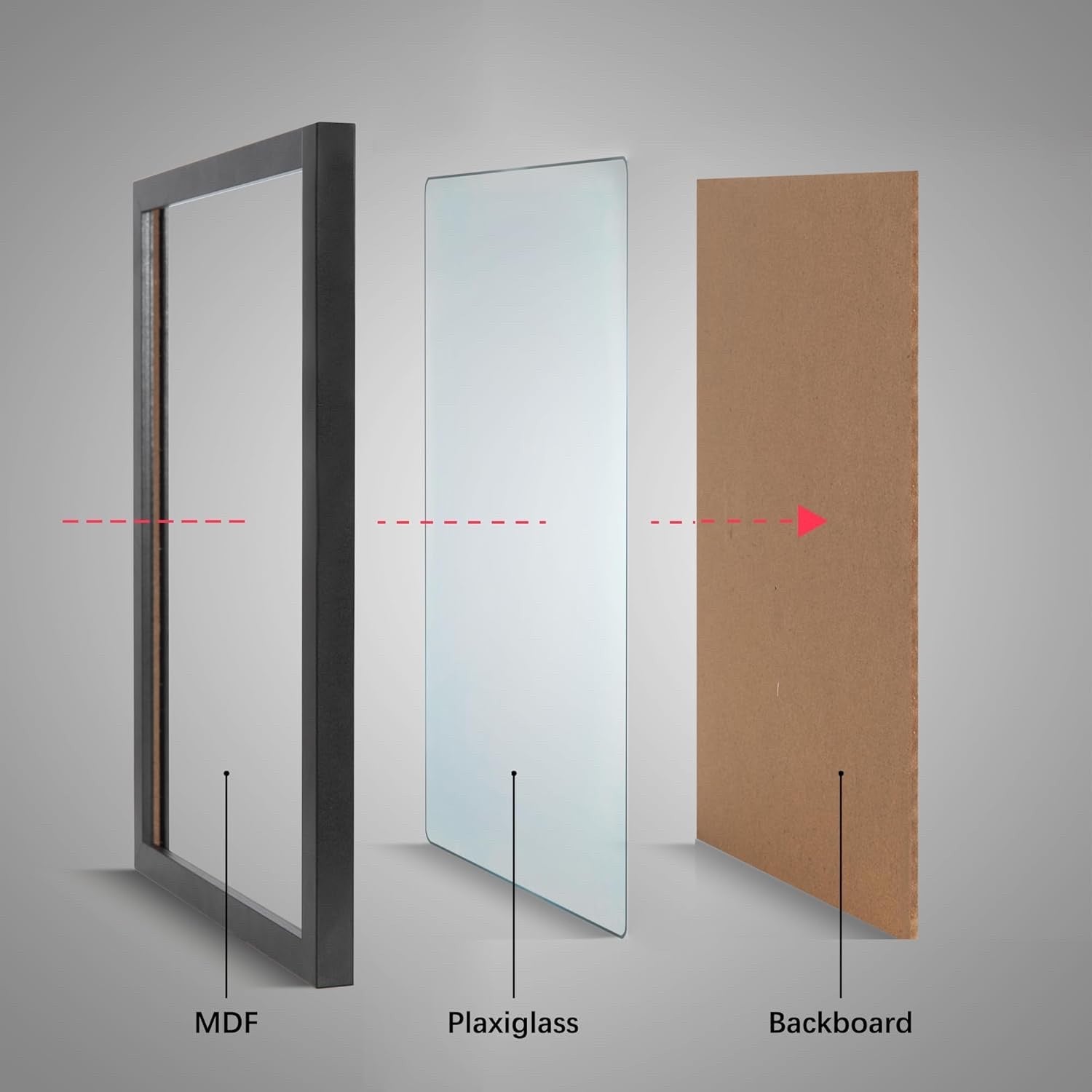 2 Pack 50x70cm Picture Frames Black Poster Frame Wall Mount Wooden Photo