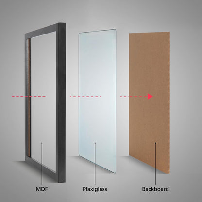 2 Pack 50x70cm Picture Frames Black Poster Frame Wall Mount Wooden Photo