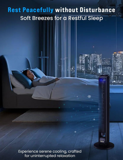 Smart Tower Fan 42in WiFi Alexa 12 Speed 4 Modes 120° Oscillation EcoNour