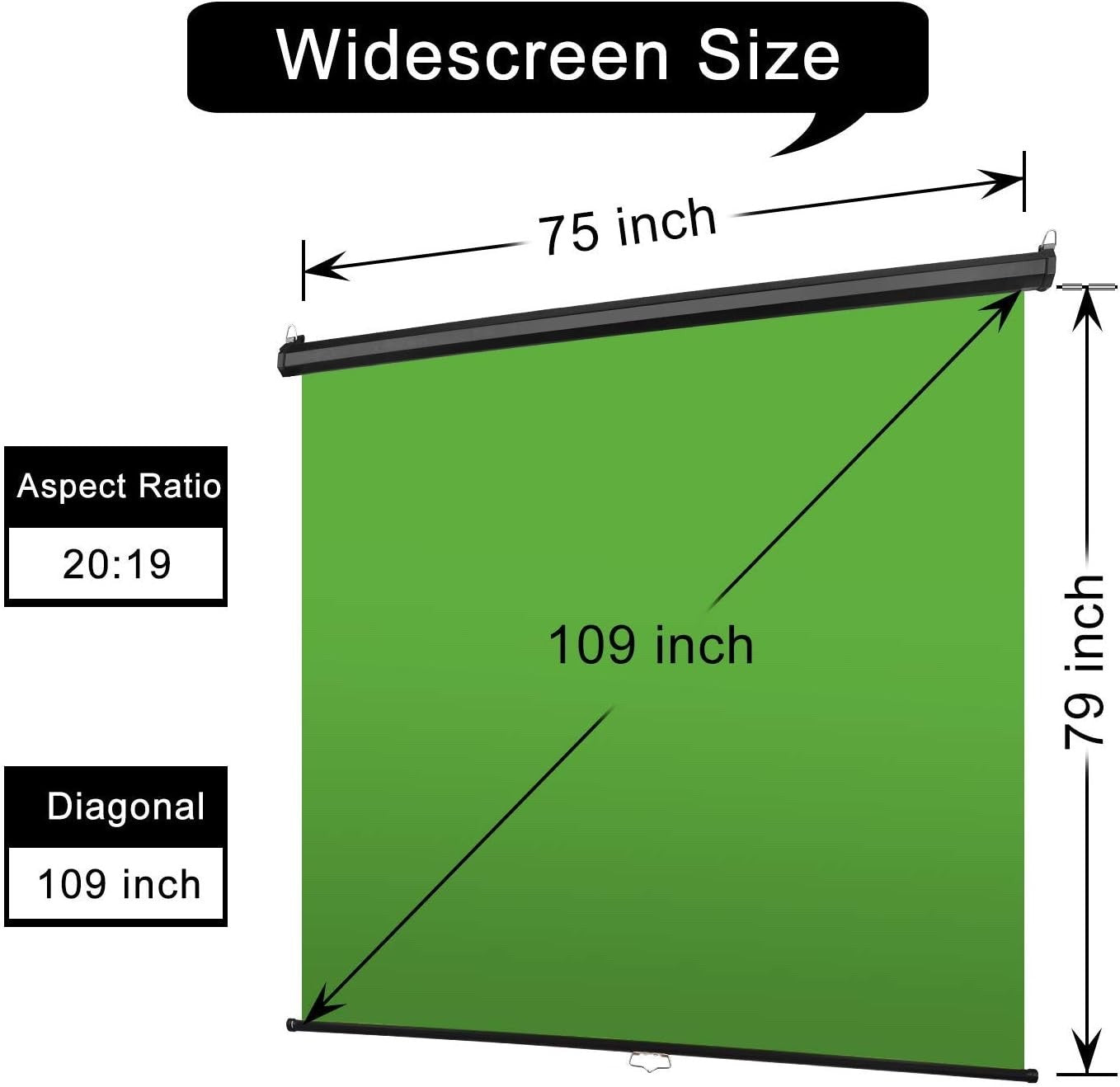 Retractable Green Screen Backdrop 75x79in Pull Down Chroma Key Streaming Studio