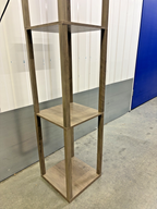 LED Floor Lamp w/ Shelves Remote Dimmable USB 3-Tier Rustic Grey