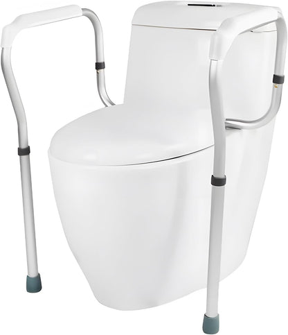 Toilet Safety Frame Rails Adjustable Height Width Aluminium Grab Bars 150kg Aid