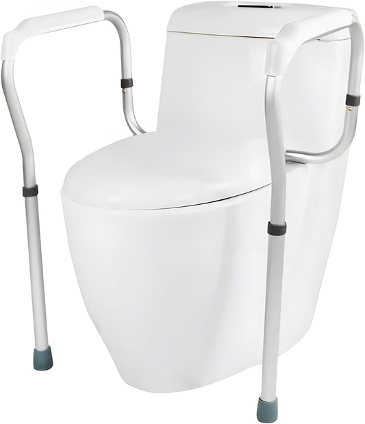 Toilet Safety Frame Rails Adjustable Height Width Aluminium Grab Bars 150kg Aid