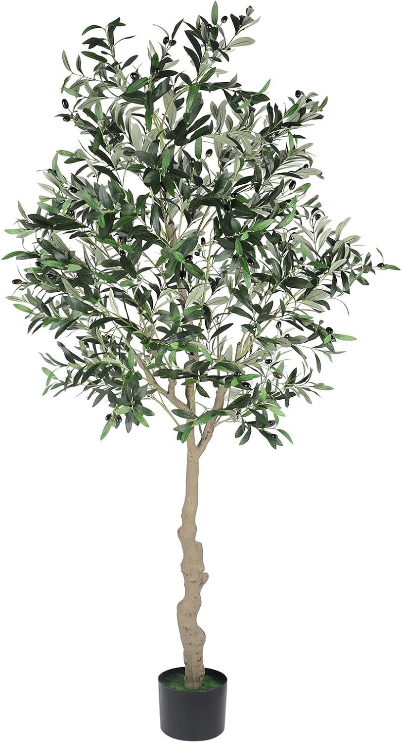 Artificial Olive Tree 7FT Faux Silk Lifelike Plant Indoor Living Room Bedroom
