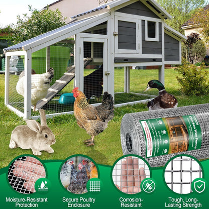 Chicken Wire Mesh Roll 10m 90cm 0.6mm Galvanized Welded Garden Fence Netting