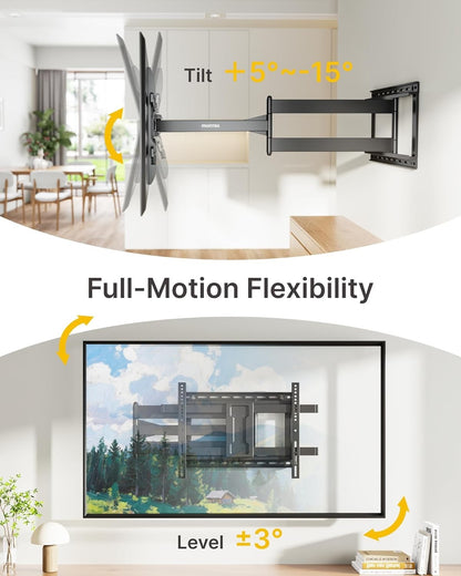 TV Wall Bracket Full Motion 43-80 Inch 1065mm Arm Swivel Tilt 50kg VESA 600x400