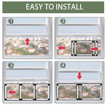 Fly Screen Window Mesh 2 Pack Adjustable Mosquito Aluminium Frame 40cm White