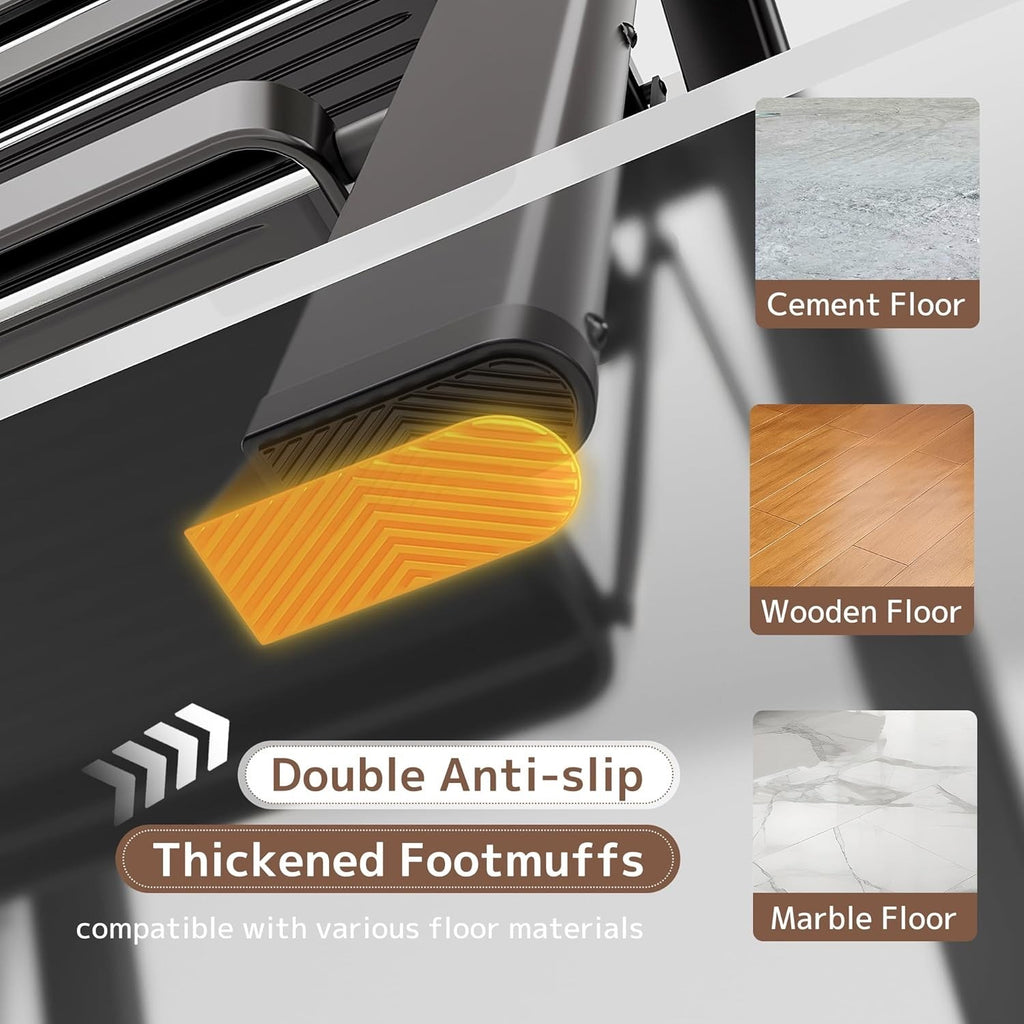 3 Step Folding Ladder Stool Adult Heavy Duty Widened Pedal Non-Slip Black