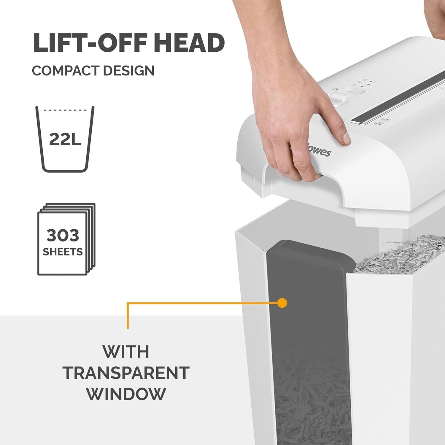 Fellowes Powershred LX65 Paper Shredder for Home Office White