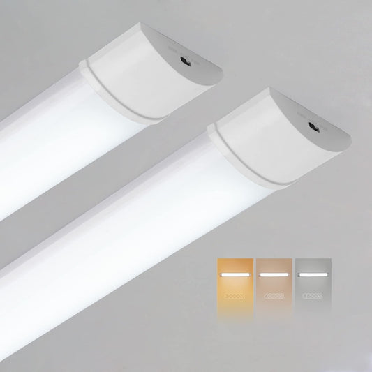 3FT 90cm LED Batten Light 25W 2760lm 3CCT Ceiling Garage Office 2 Pack