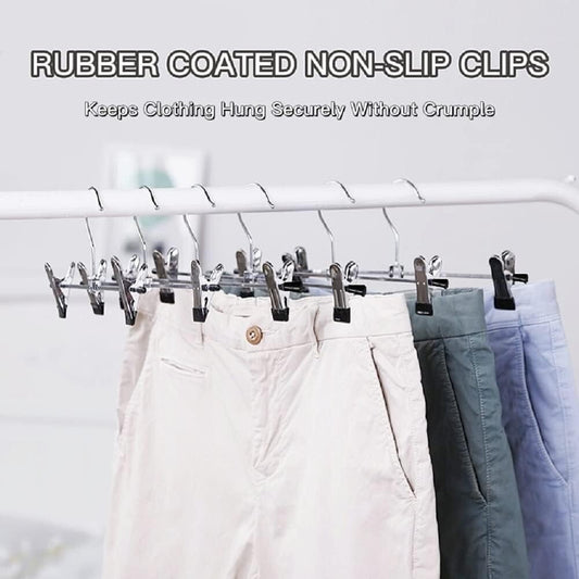 NORTHERN BROTHERS Trouser Hangers 30 Pack Skirt Hangers with Clips Adjustable