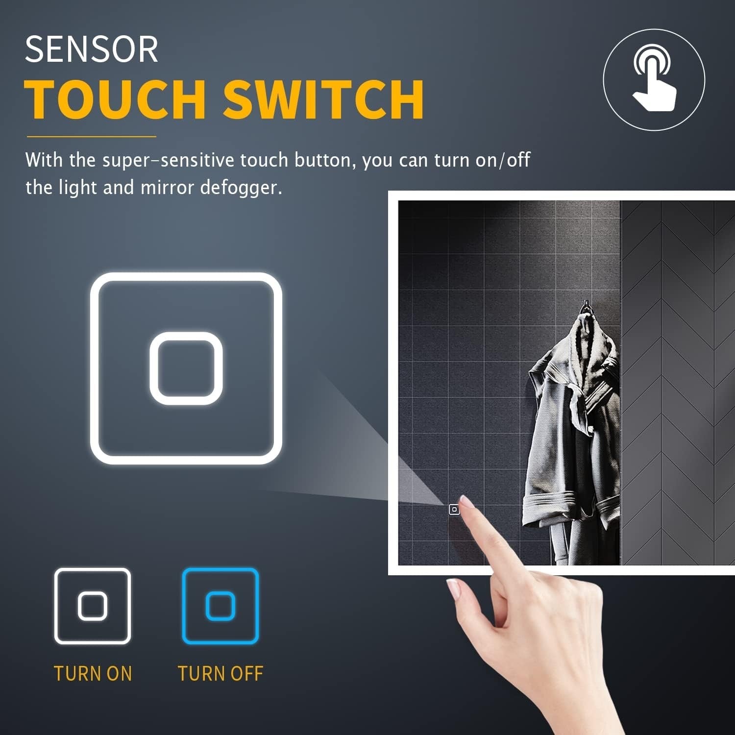 ELEGANT LED Bathroom Mirror 500x700mm Backlit Demister Shaver Socket