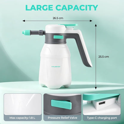Foam Sprayer Electric 1.8L Cordless Car Wash Water Spray 90° Battery Display