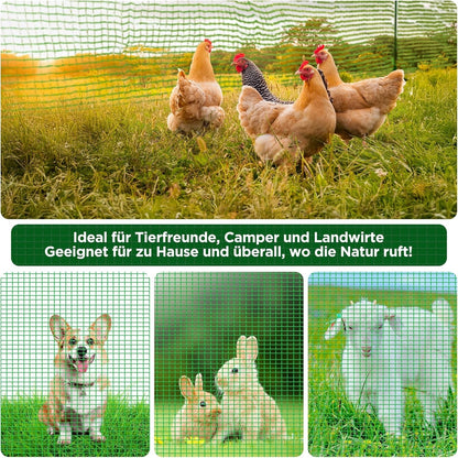Barrier Fencing Mesh Temporary 0.9m x 15m Green Plastic Fence 9 Pins Dog Pet