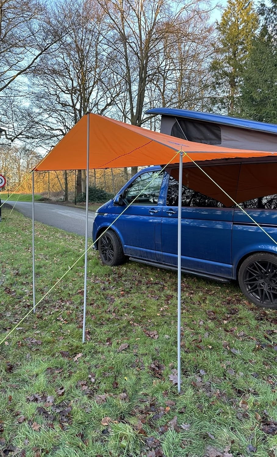Canopy Awning Sun Shelter Camper Van 240x240cm Orange Motorhome Caravan Van