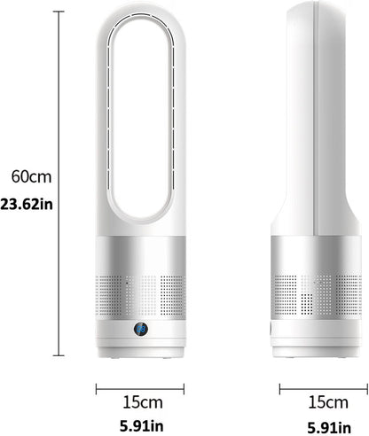 Bladeless Tower Fan 60cm Oscillating 8 Speed Remote LED Display 8H Timer