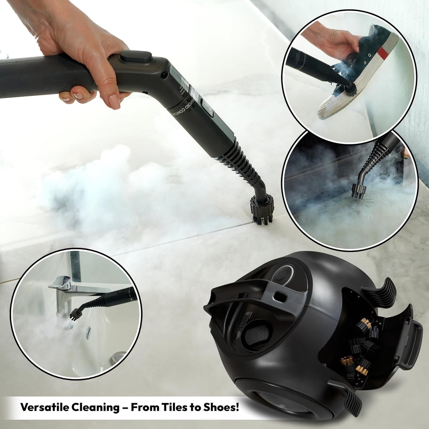 Steam Cleaner High Pressure 1800W 135C 1.6L Tank 22 Accessories Floor Grout