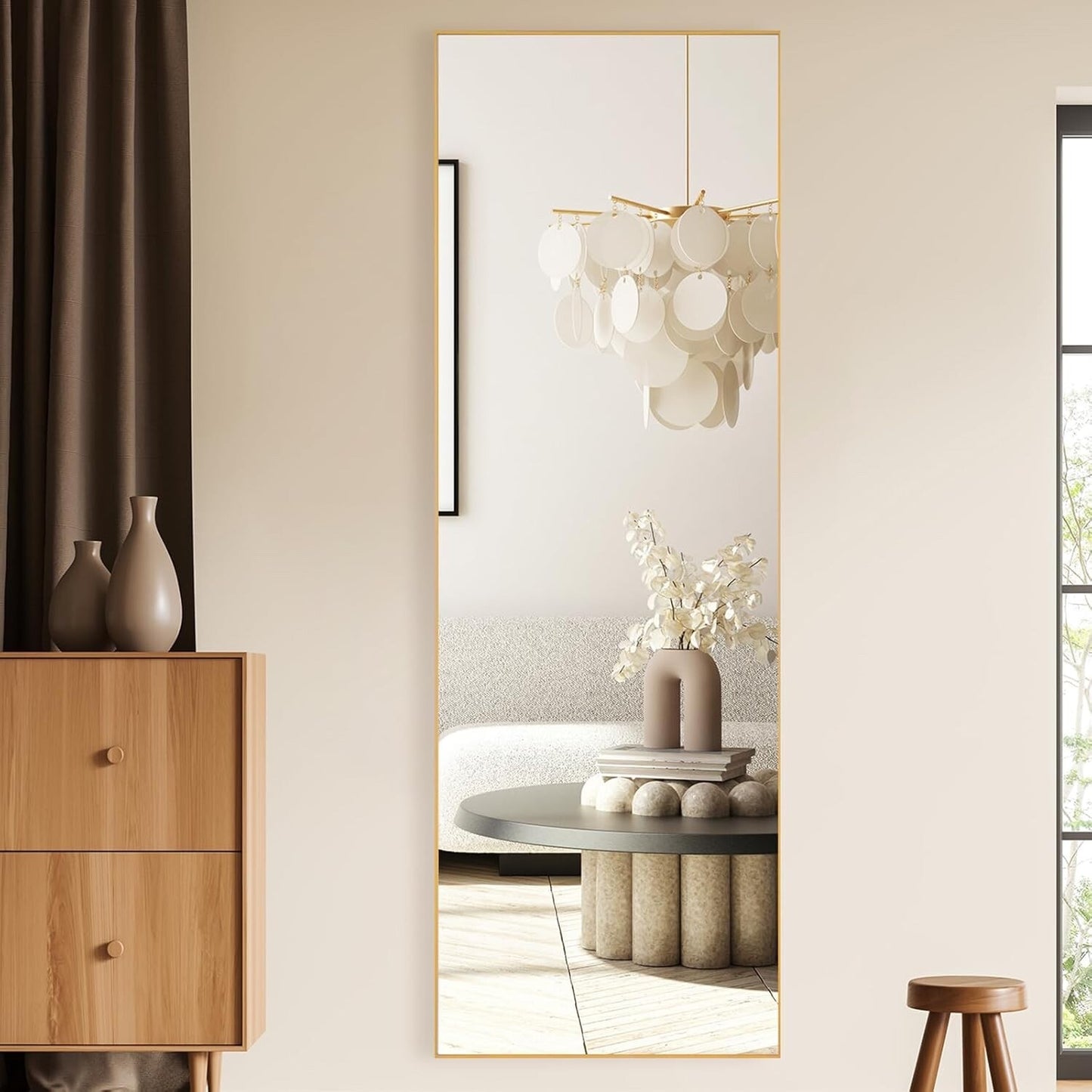 LunaMirror Full Length Mirrors Free Standing Floor Mirror Full Body 161x52cm