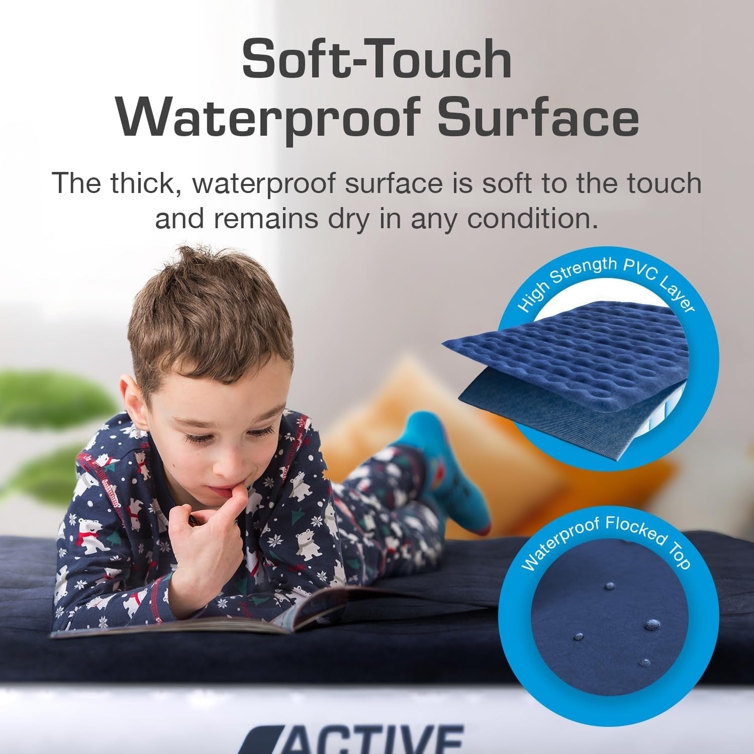 Active Era Luxury Camping Air Bed with USB Rechargeable Pump Single Size