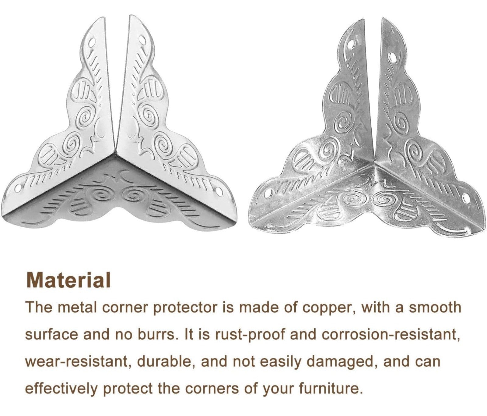 sourcing map 48 Pcs Metal Box Corner Protectors 1"x1" Corner Protectors