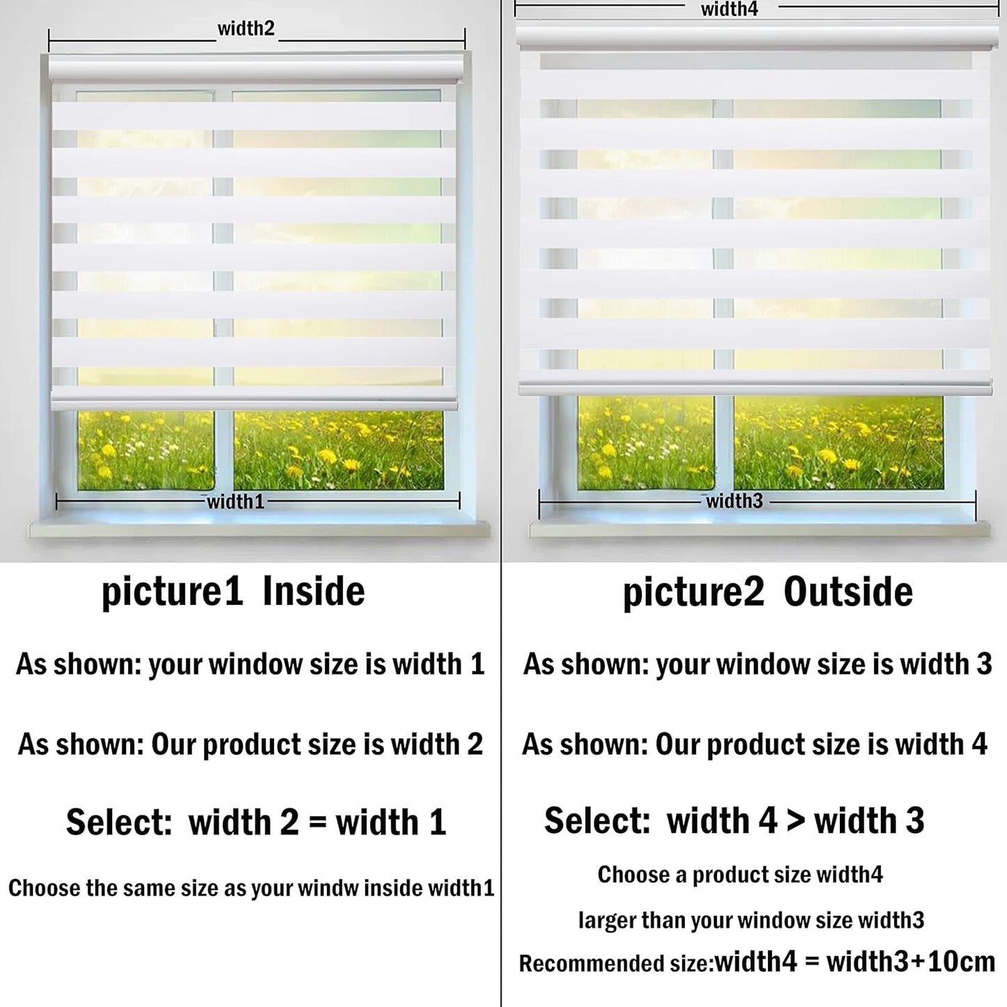 Zebra Roller Blind 100x150cm Day Night Blackout Window Shade White