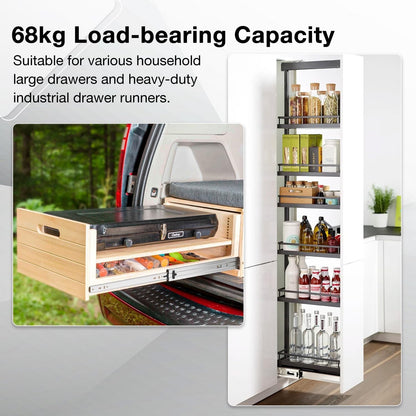 600mm Heavy Duty Locking Drawer Slides Full Extension Ball Bearing Runners Pair
