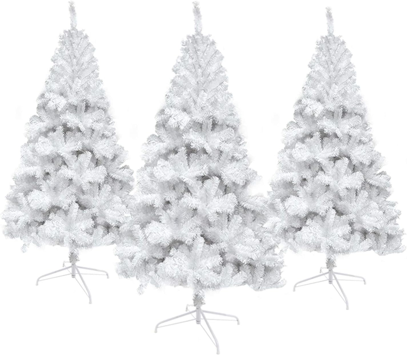 6ft White Artificial Christmas Tree 700 Tips Metal Stand Full Bushy Xmas Indoor