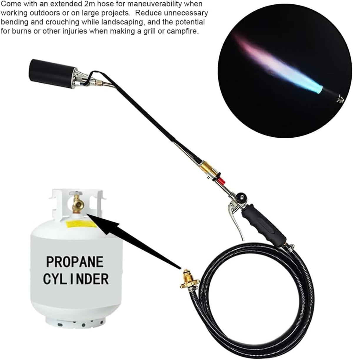 Gas Blow Torch Burner Portable LPG Propane Weed Burner Roofing Heating Torch Kit