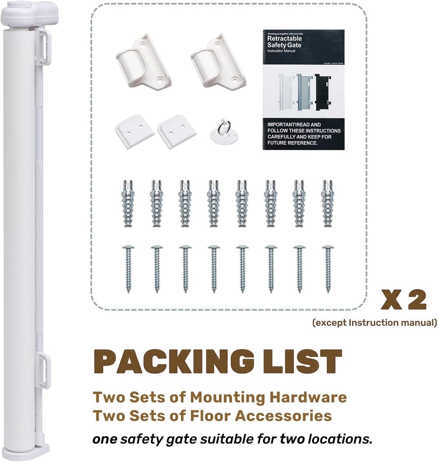 Extra Wide Retractable Stair Gate 300cm Baby Pet Safety Barrier Indoor