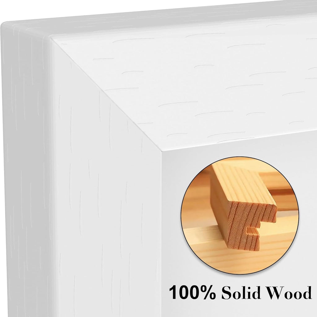 50x70cm Picture Frame Wooden Poster Frame White Acrylic Front Wall Mount