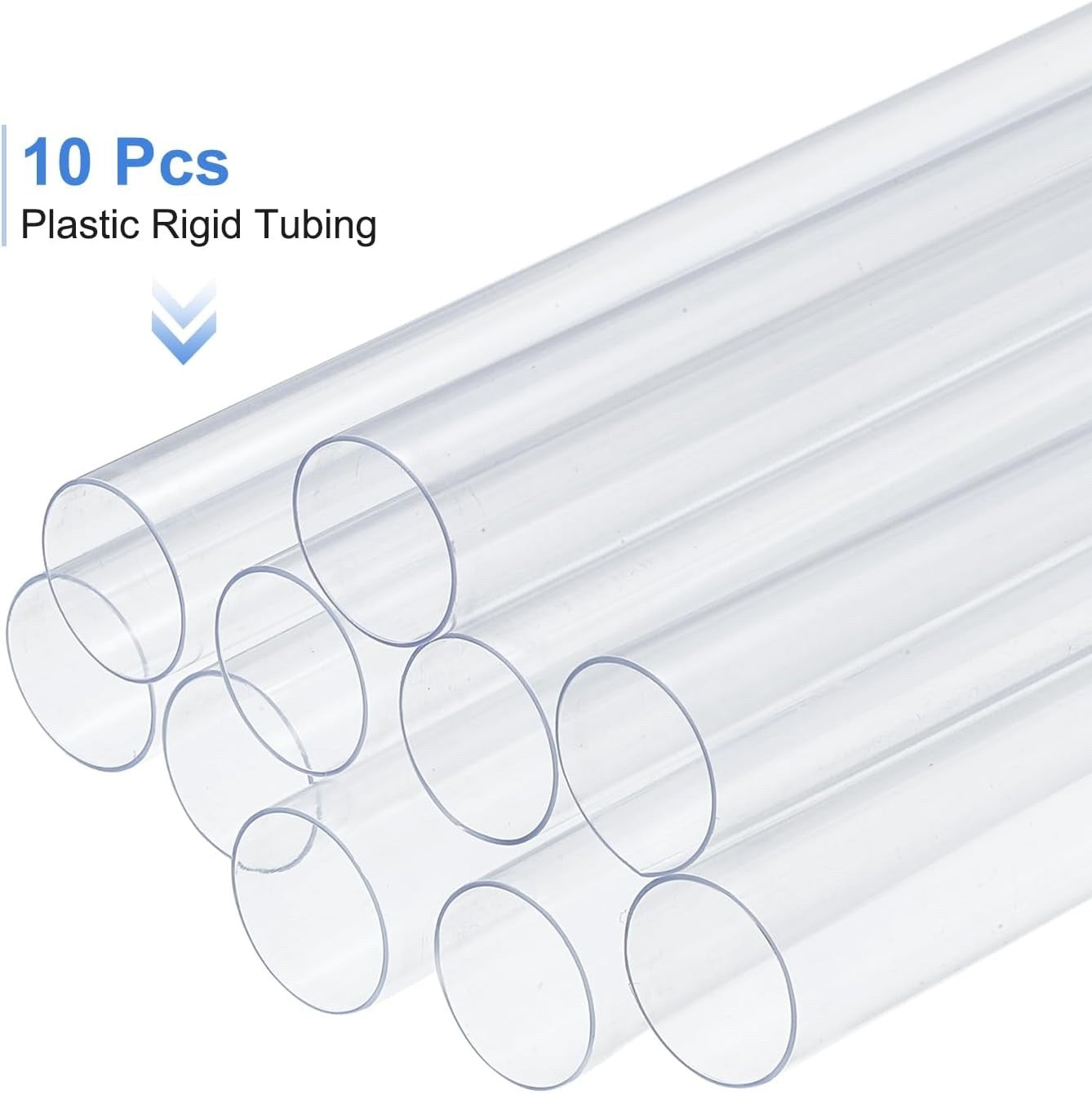 10x Clear Polycarbonate Rigid Tube 19mm OD 18mm ID 500mm Water Cooling