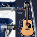 41in ABS Waterproof Acoustic Guitar Hard Case 0.6in Padding Navy CY0247 Classics