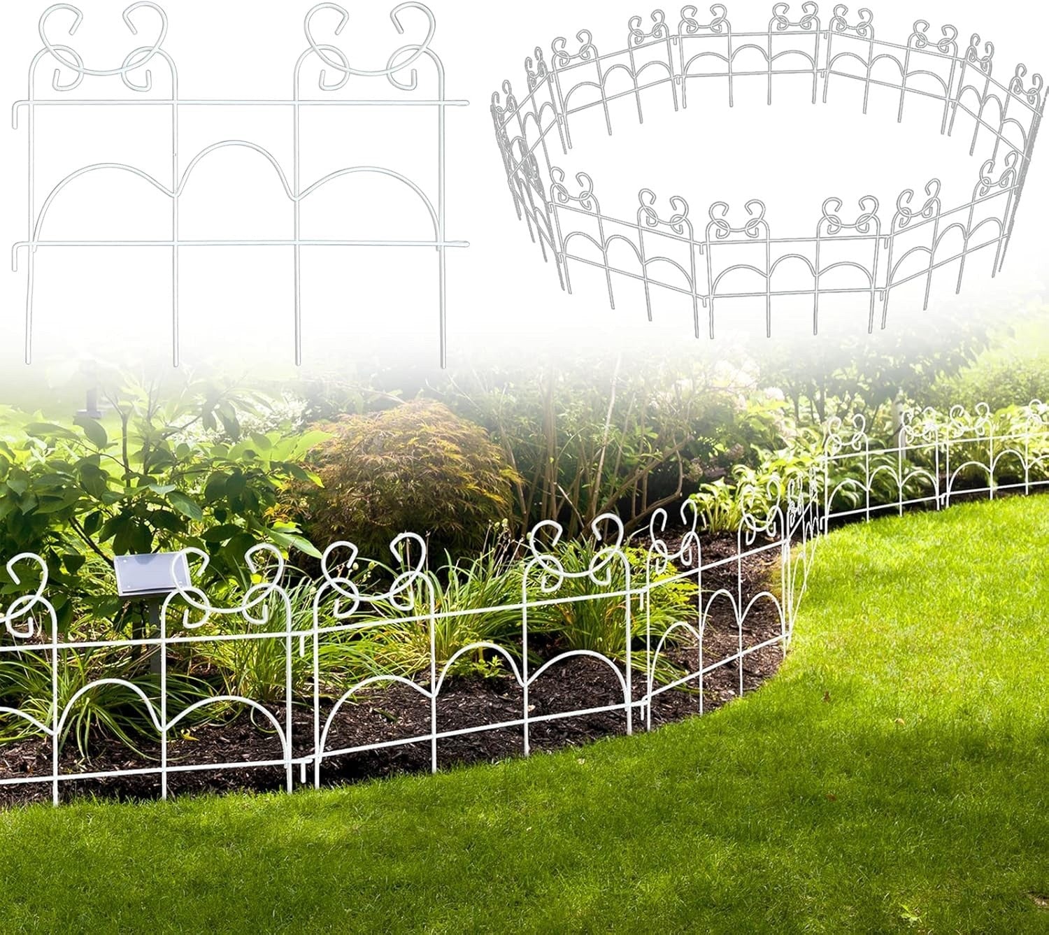 5.5m Metal Garden Edging Fence Rustproof Border 10 Pack 33cm High