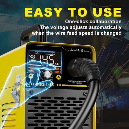 MIG Welder Gasless Welding Machine 145A 3 in 1 Flux Core MMA TIG 240V Portable