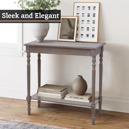 Console Table Hallway Wooden Oak Washed Grey Narrow Side Furniture Shelf Vintage