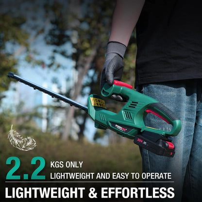 Cordless Hedge Trimmer Cutter 20V 45cm Dual Blade 2.0Ah Battery Garden 14mm