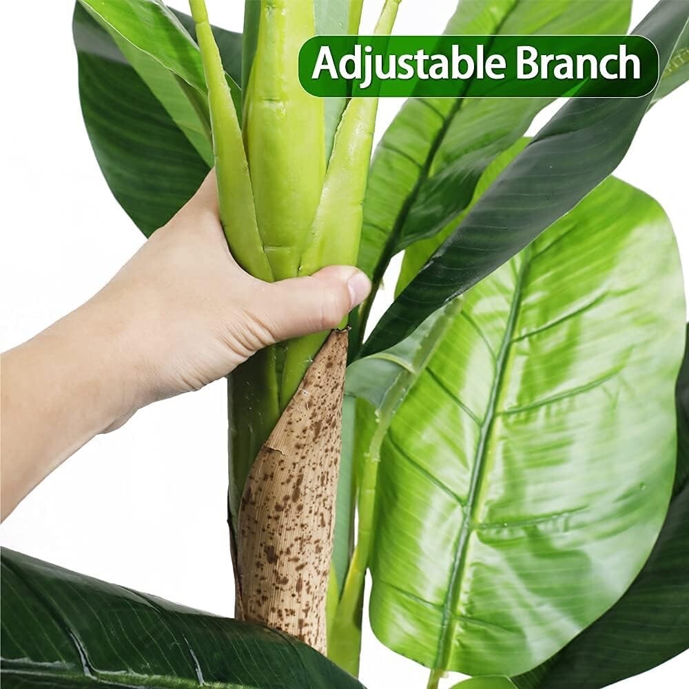 JonesHouseDeco 150cm Artificial Banana Tree, Realistic Fake Plant Tropical Palm