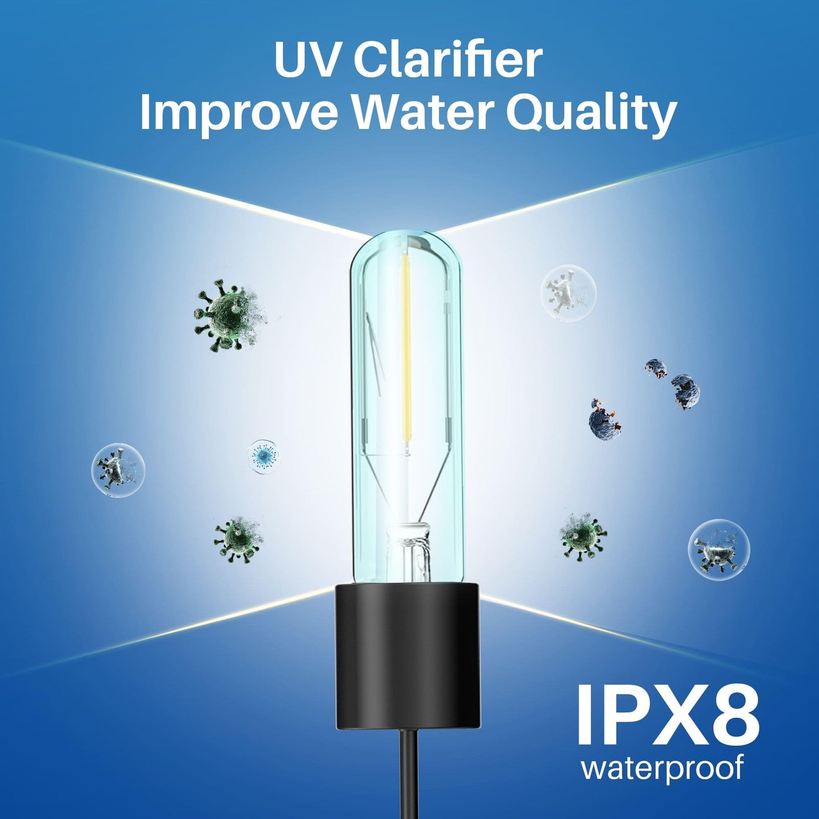 Biling 40W Pond Filter with UV Clarifier, All-in-One 2500 l/h Water Pump UV