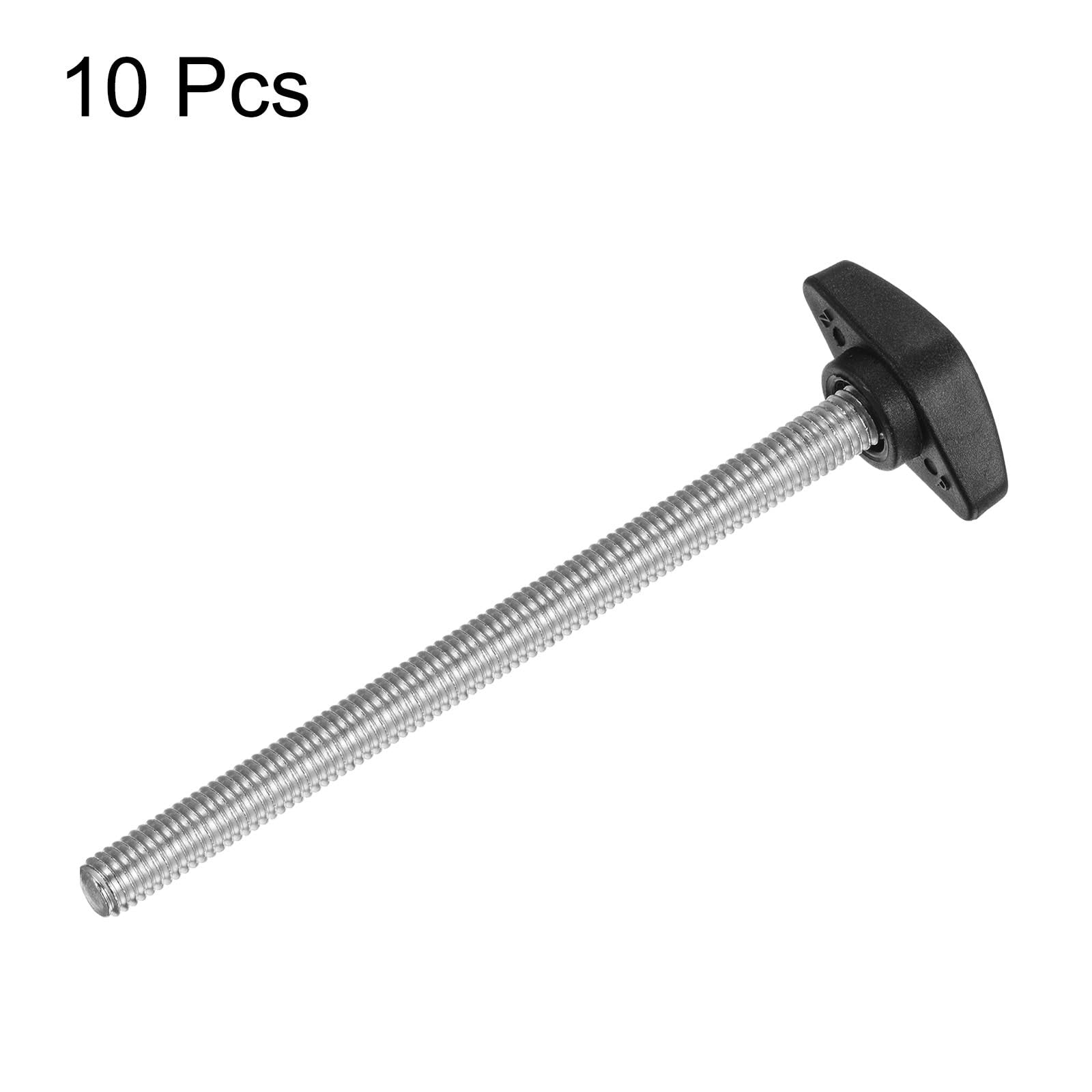 sourcing map 10pcs Tee Wing Knobs Thumb Screws M8 x 100mm Standard