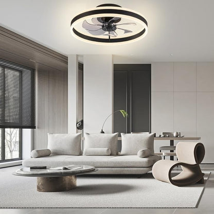 Ceiling Fan Light 60cm 6 Speed Remote Dimmable LED Reversible Quiet White Modern
