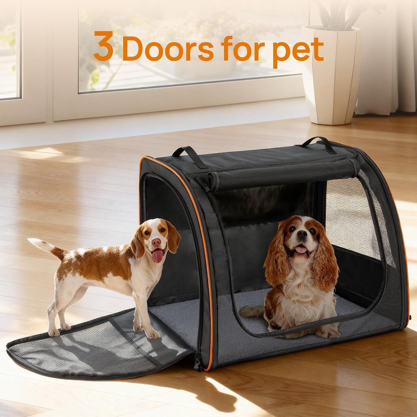 Pet Stroller Dog Pram 3-in-1 Cat Carrier Foldable 15kg Grey 4 Wheel Travel Bag